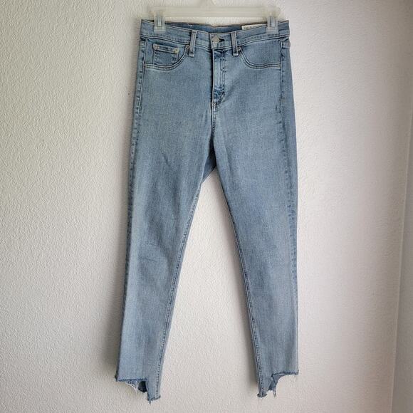 rag & bone Denim - Rag and Bone High Rise Ankle Skinny Chewed Hem Light Wash Size 29